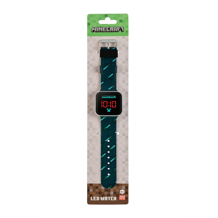 Gaming Minecraft Black Printed Strap Led Watch MIN4097ARG