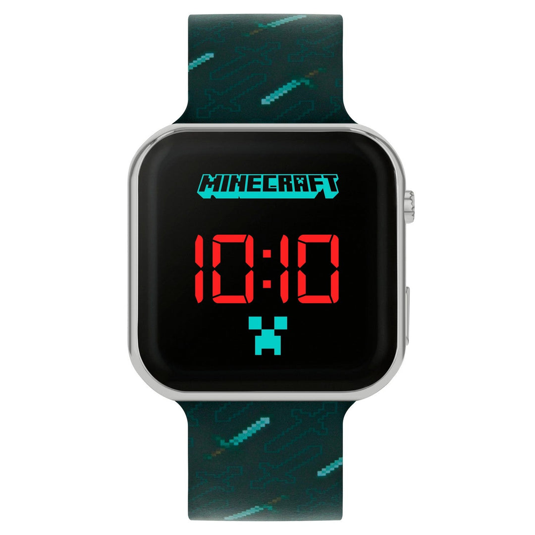 Gaming Minecraft Black Printed Strap Led Watch MIN4097ARG