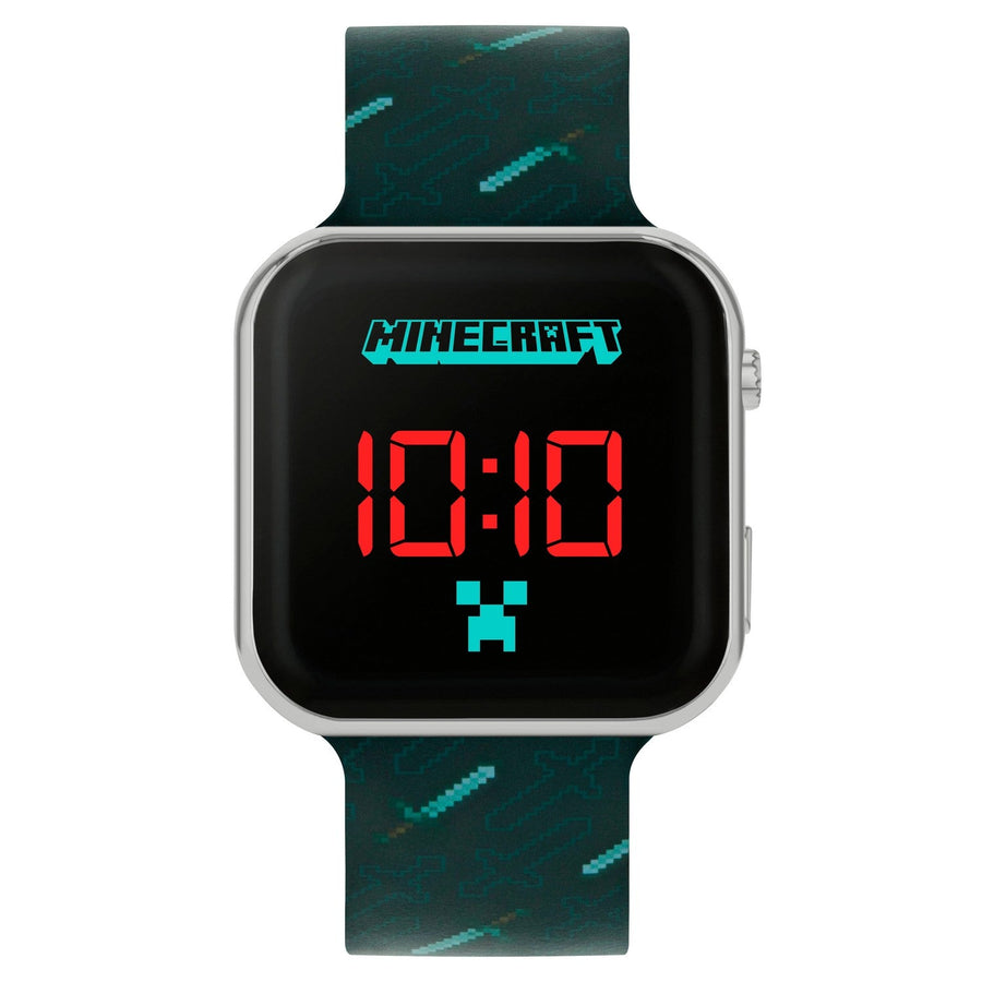 Gaming Minecraft Black Printed Strap Led Watch MIN4097ARG