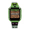 Green Minecraft-themed smartwatch on a white background