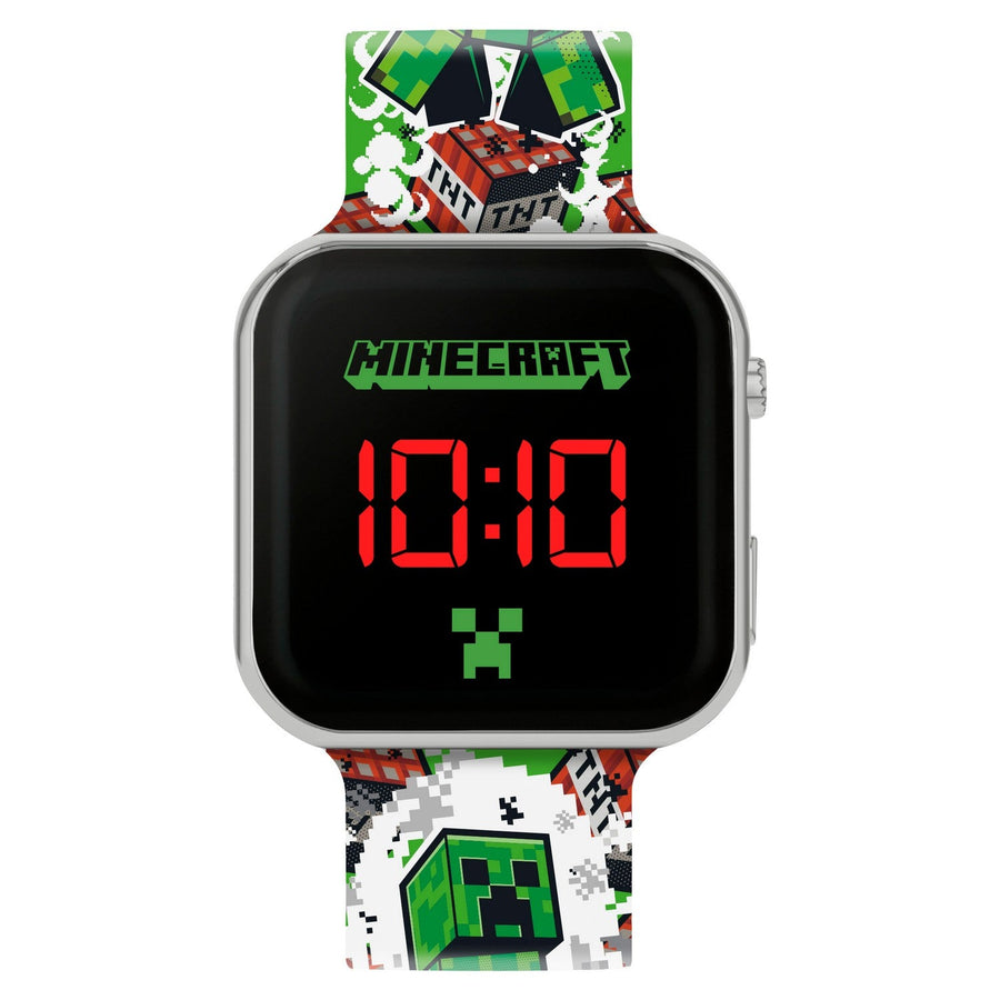 Gaming Minecraft Creeper Tnt Printed Strap Led Watch MIN4181