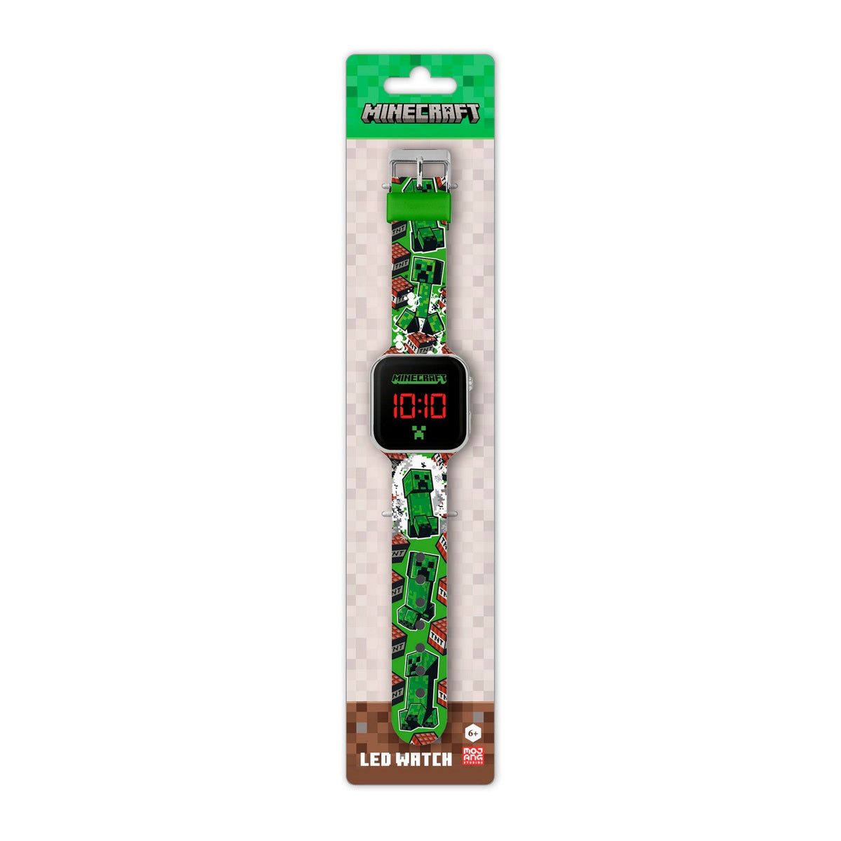 Gaming Minecraft Creeper Tnt Printed Strap Led Watch MIN4181