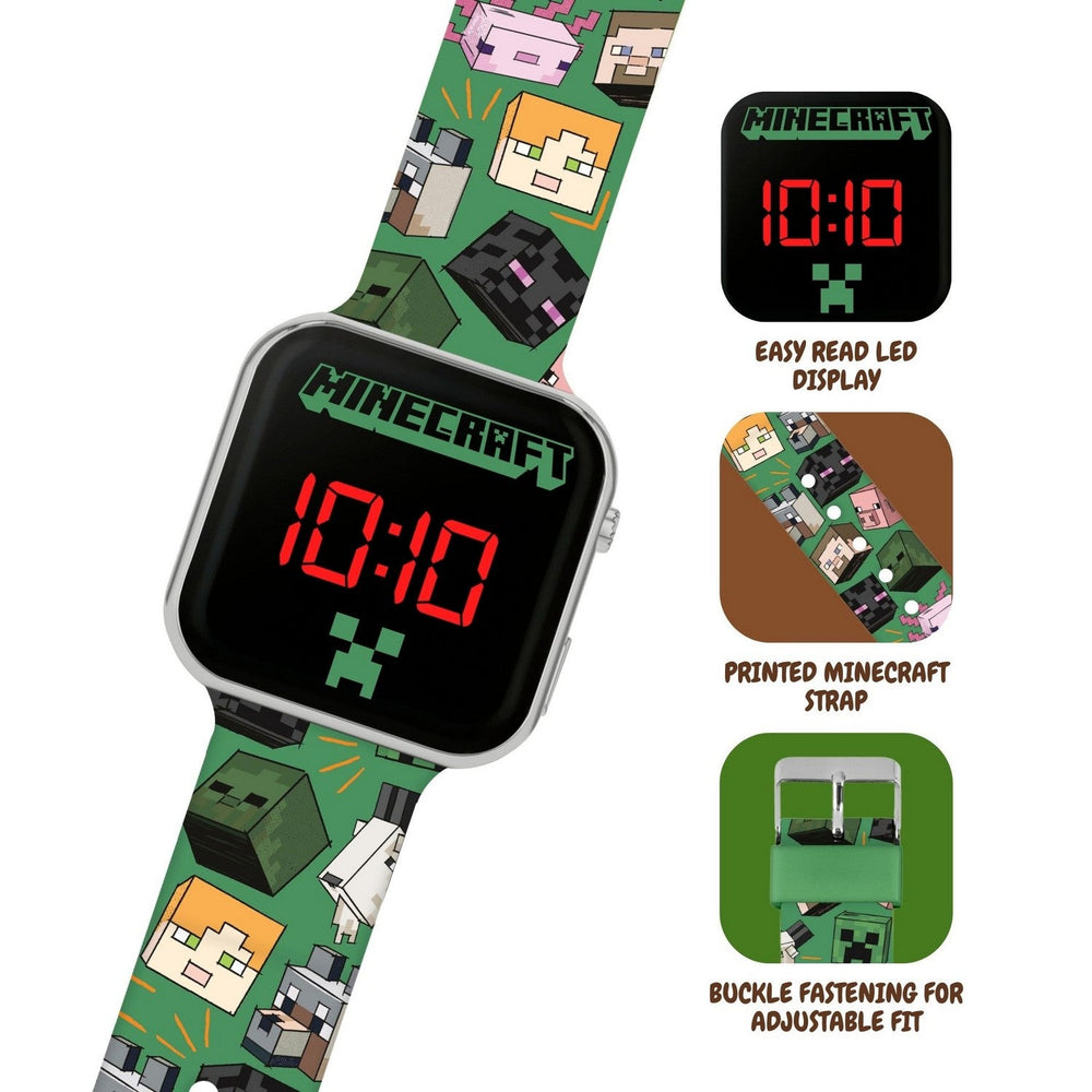 Gaming Minecraft Character Printed Led Watch MIN4230ARG