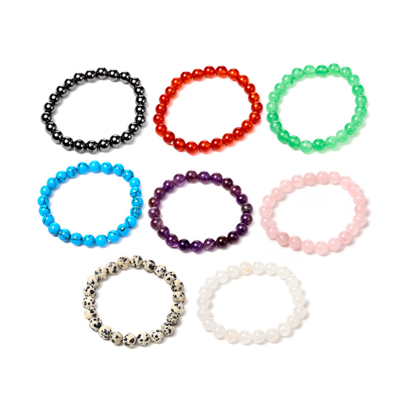 Gemstone Round Beads Beaded Bracelet MIN48