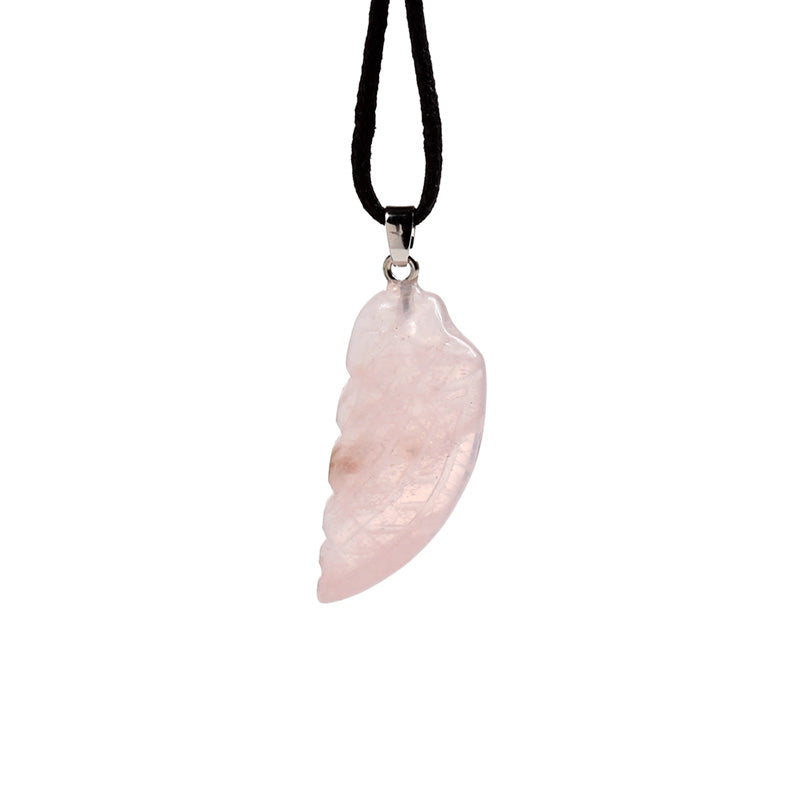 Healing Stone Gemstone Angel Wing Shaped Pendant Necklace MIN49