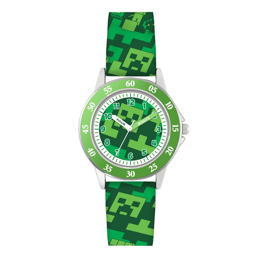Gaming Minecraft Creeper Time Teacher Green Watch MIN9033