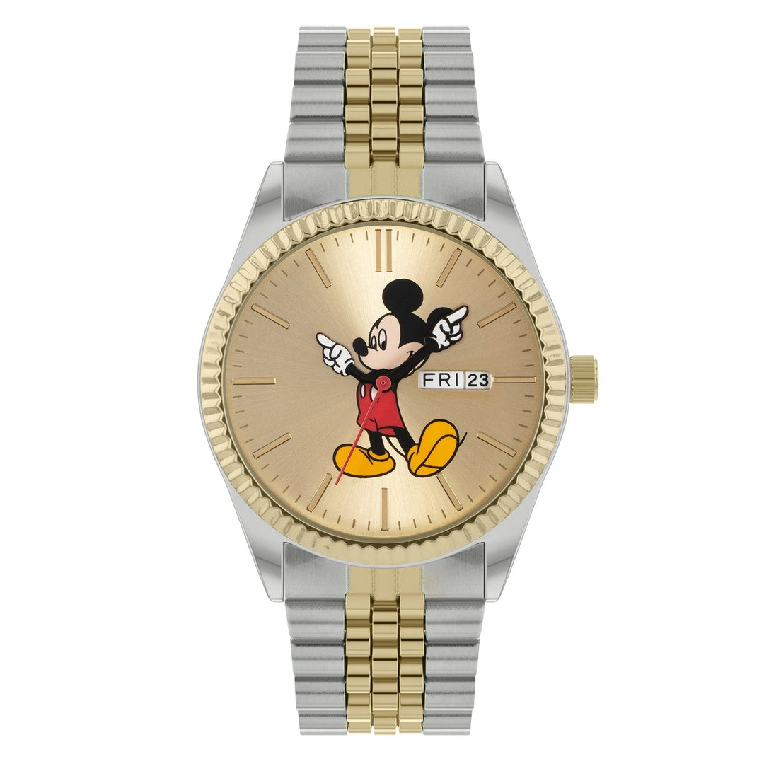 Disney Mickey & Minnie Mouse Two Tone Watch Orange Bracelet MK8185