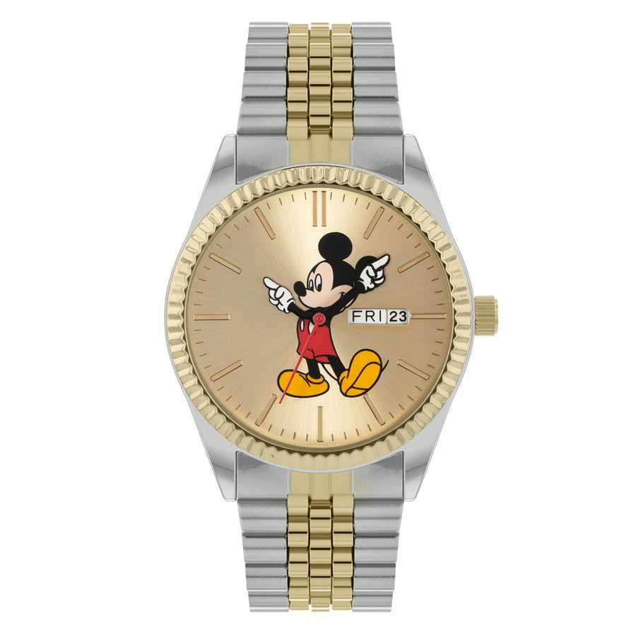 Disney Mickey & Minnie Mouse Two Tone Watch Orange Bracelet MK8185