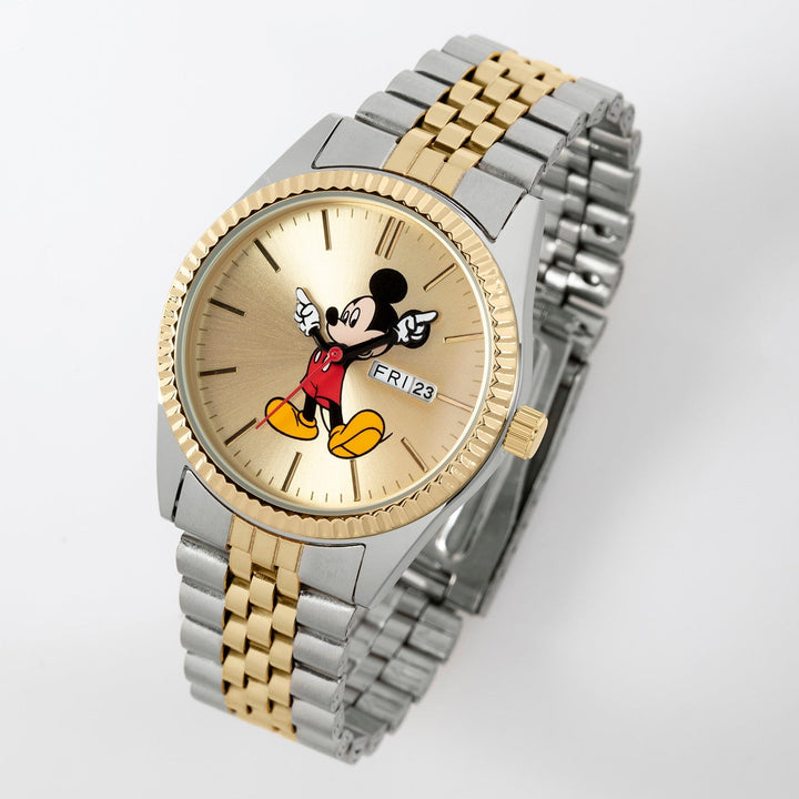 Disney Mickey & Minnie Mouse Two Tone Watch Orange Bracelet MK8185