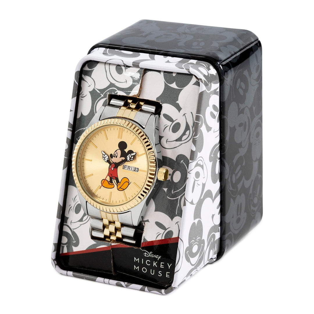 Disney Mickey & Minnie Mouse Two Tone Watch Orange Bracelet MK8185