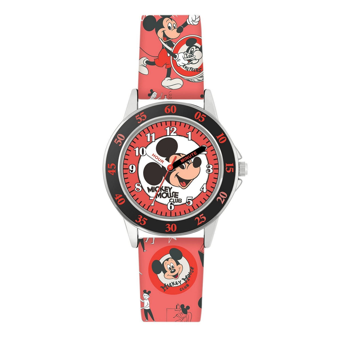 Disney Mickey &amp; Minnie Mouse Printed Time Teacher Red MK9099