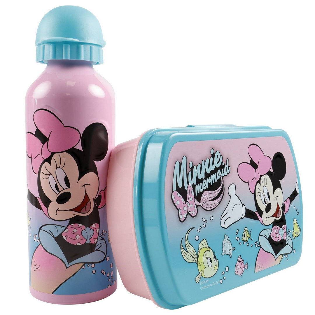 Disney Mickey & Minnie 2 Piece Lunch Box + Aluminium Canteen 500Ml Mouse MN30011