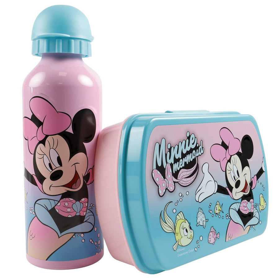 Disney Mickey & Minnie 2 Piece Lunch Box + Aluminium Canteen 500Ml Mouse MN30011