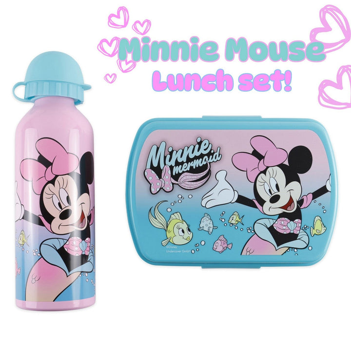 Disney Mickey & Minnie 2 Piece Lunch Box + Aluminium Canteen 500Ml Mouse MN30011
