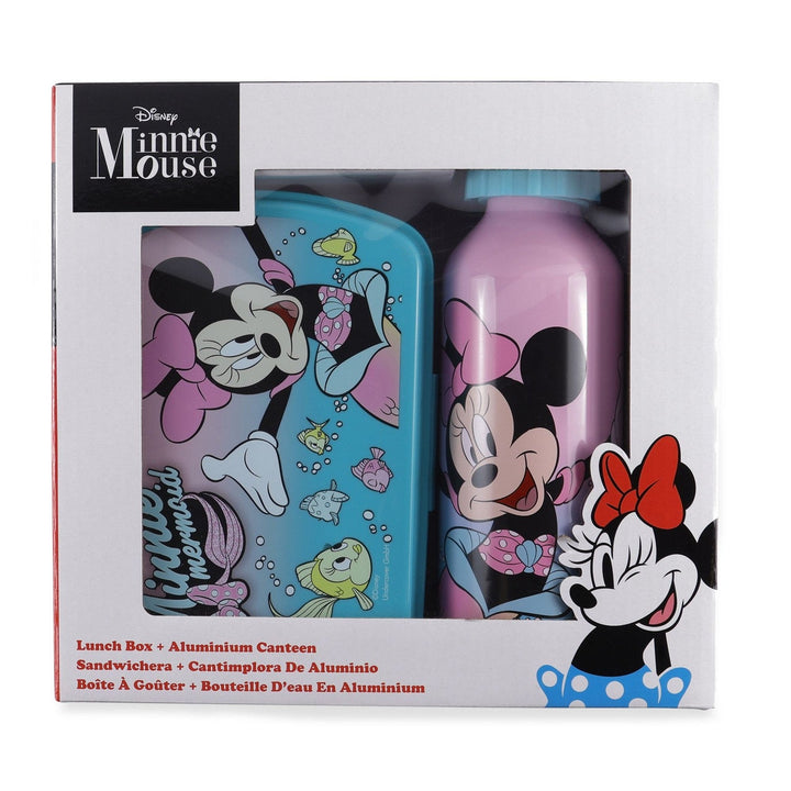 Disney Mickey & Minnie 2 Piece Lunch Box + Aluminium Canteen 500Ml Mouse MN30011