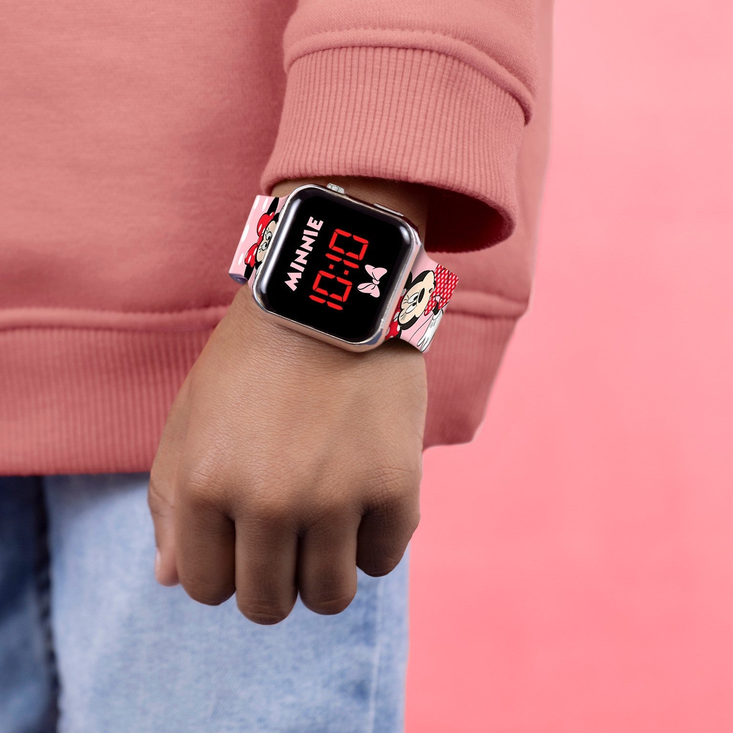 Disney Mickey & Minnie Led Red Watch MN4369