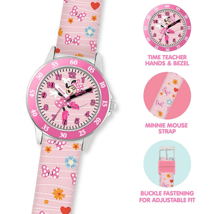Disney Mickey & Minnie Mouse Printed Time Teacher Pink MN9101
