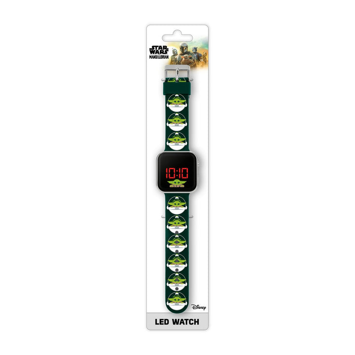 Star Wars The Mandalorian Grogu Printed Strap Led Watch MNL4034ARG