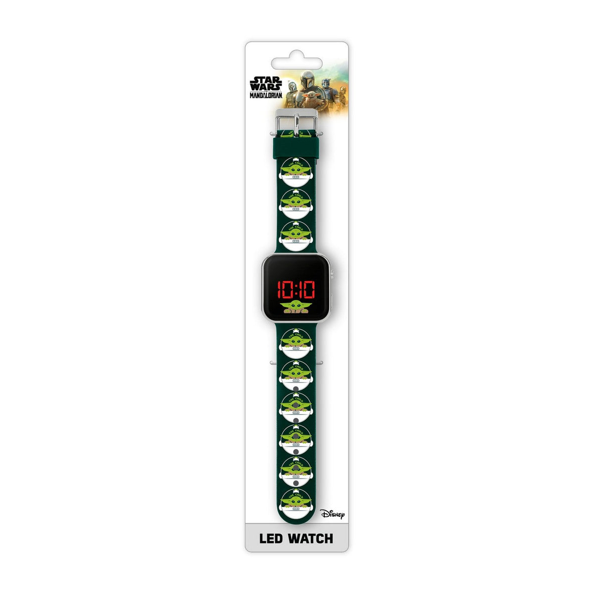 Star Wars The Mandalorian Grogu Printed Strap Led Watch MNL4034ARG