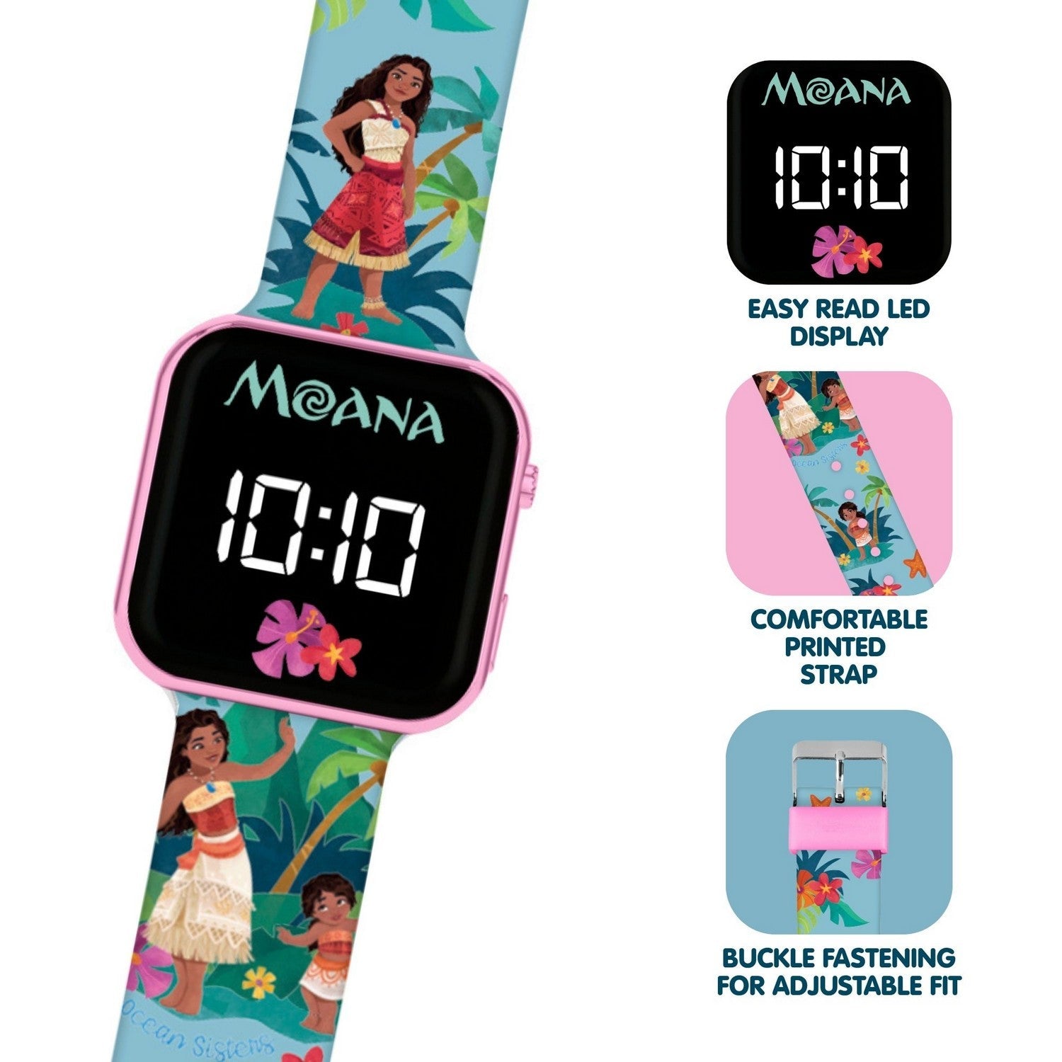 Disney Princess Moana Printed Led Watch MOA4037