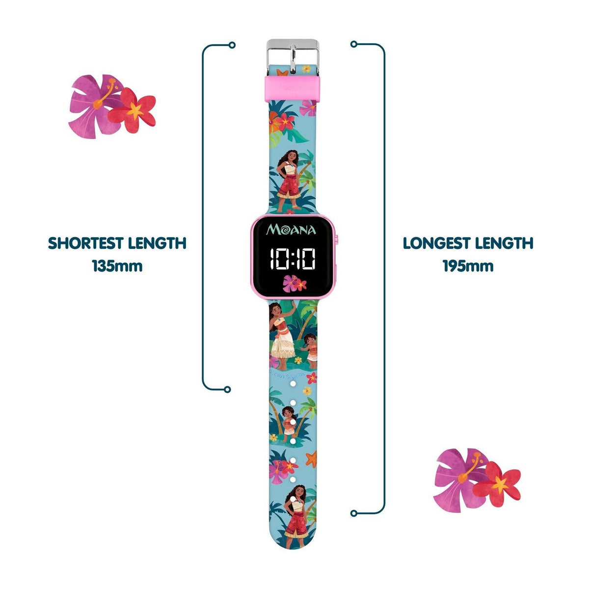 Disney Princess Moana Printed Led Watch MOA4037