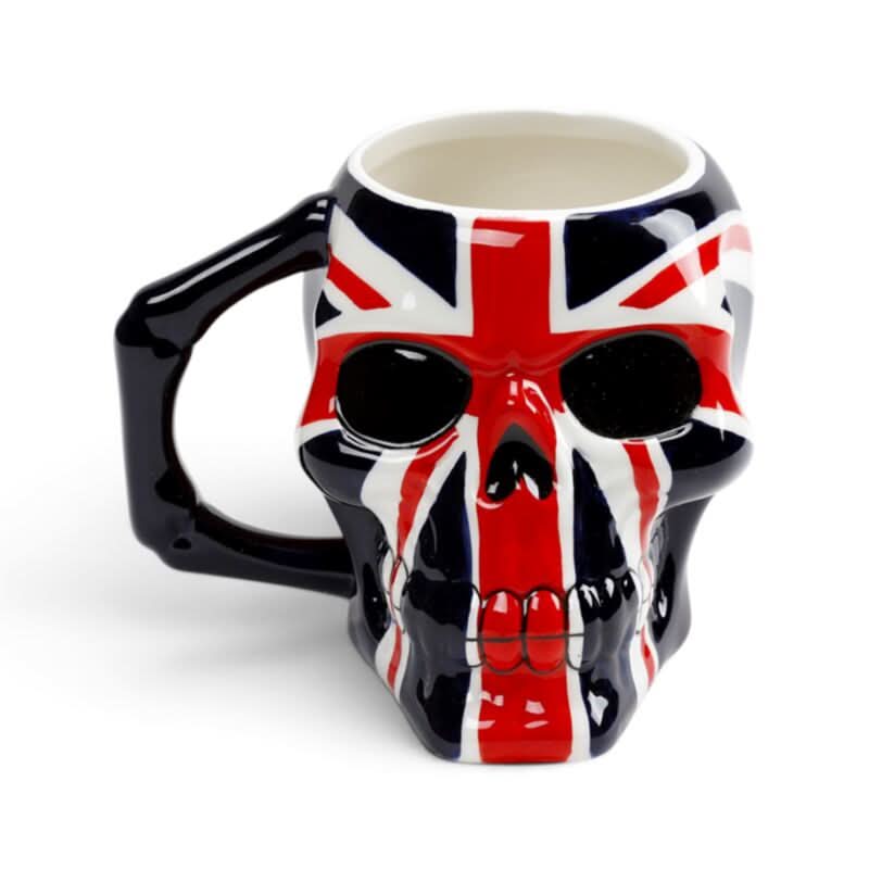 UK Flag Skull Head Ceramic Shaped Mug MUG218