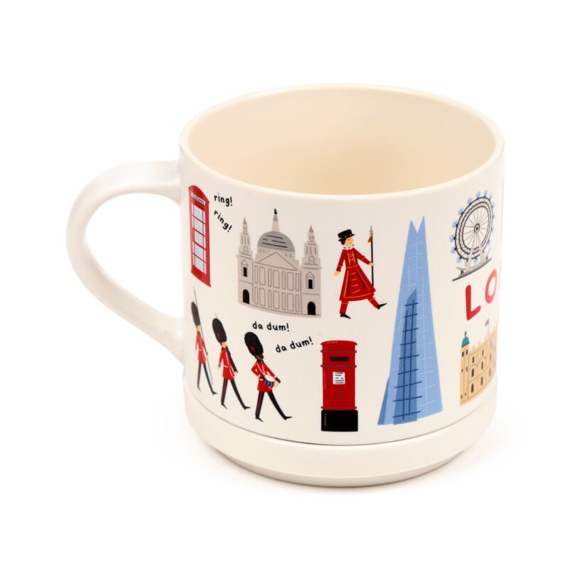 London Souvenir Porcelain Mug & Coaster Lid Set MUGC42