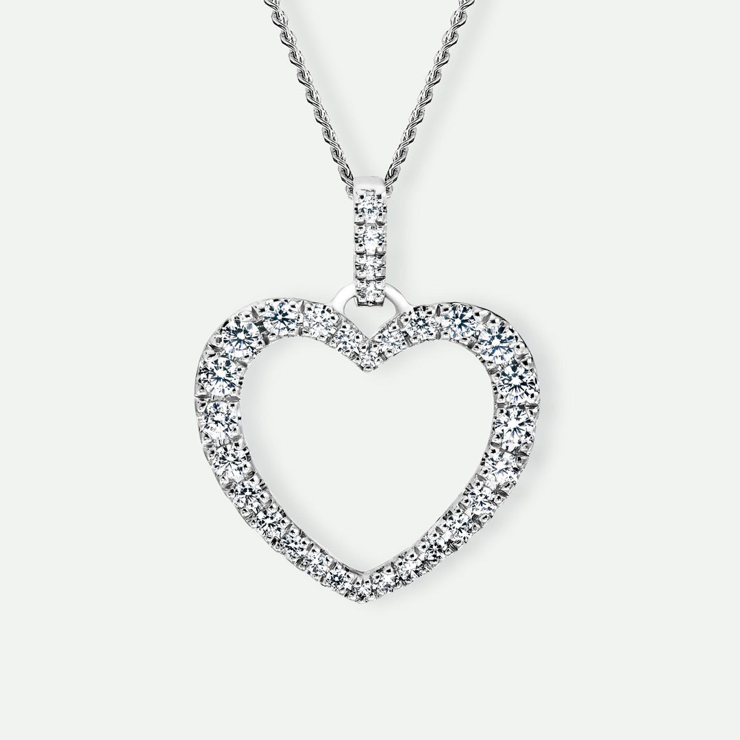 Mable | 9ct White Gold 0.48ct tw Lab Grown Diamond Heart Pendant-0