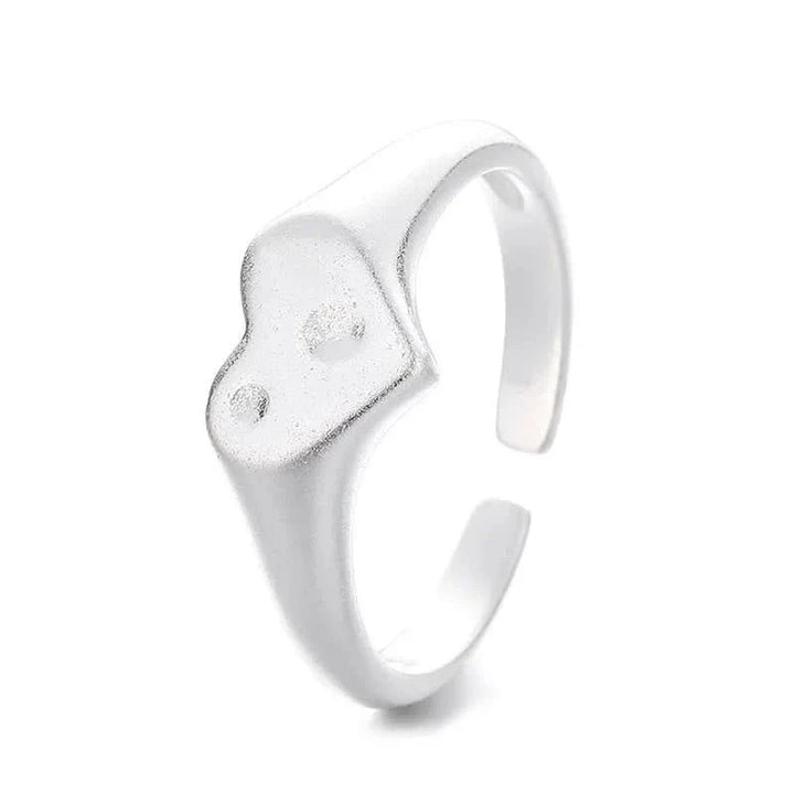 Matte Heart Silver Ring❤️