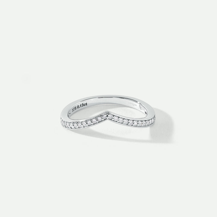 Mayu | 9ct White Gold 0.12ct tw Lab Grown Diamond Wishbone Wedding Band