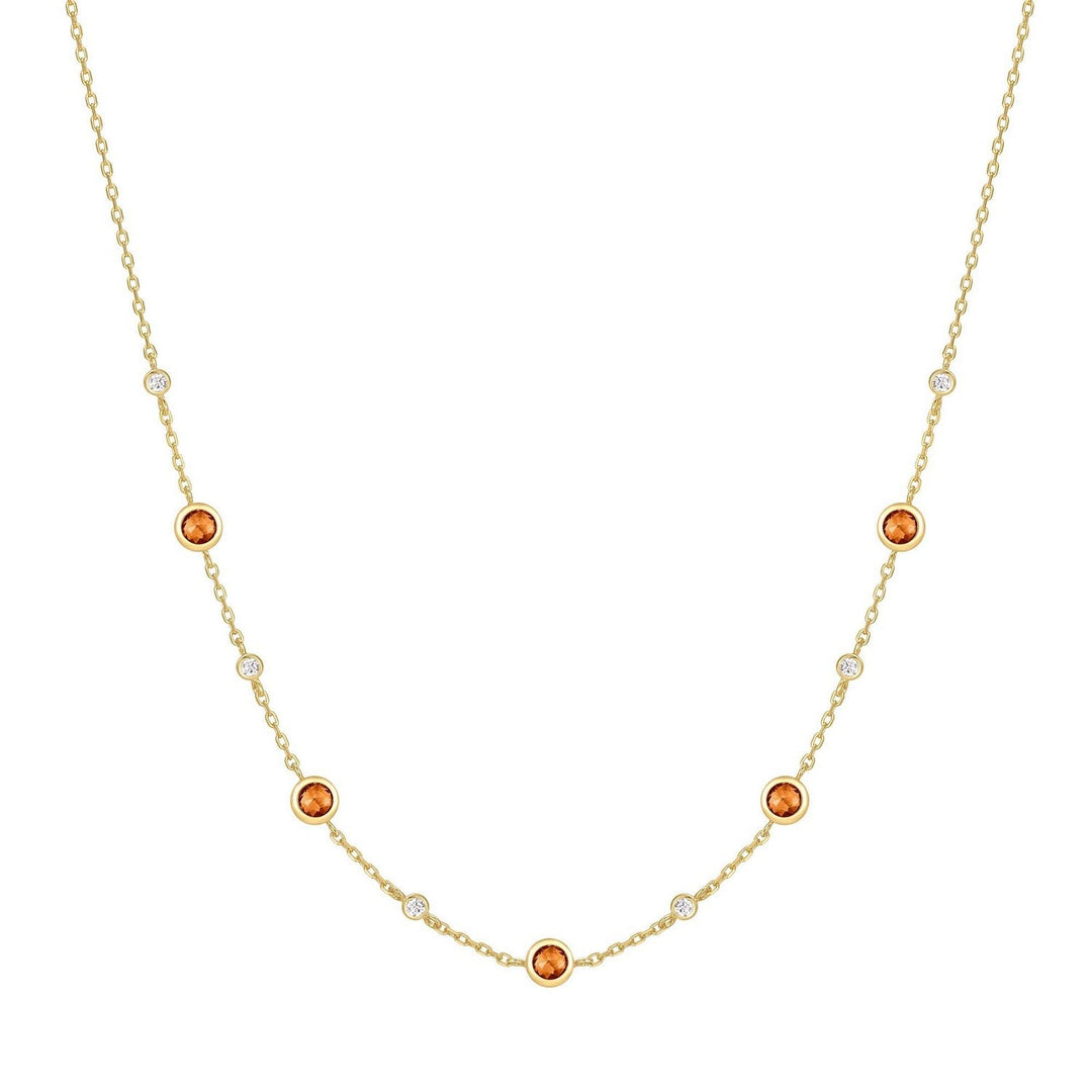 Gold Nano Gem Station Necklace N066-01G