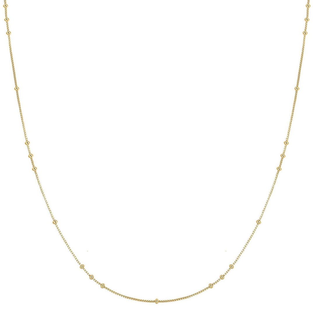 Gold Mini Bead Station Necklace N066-02G