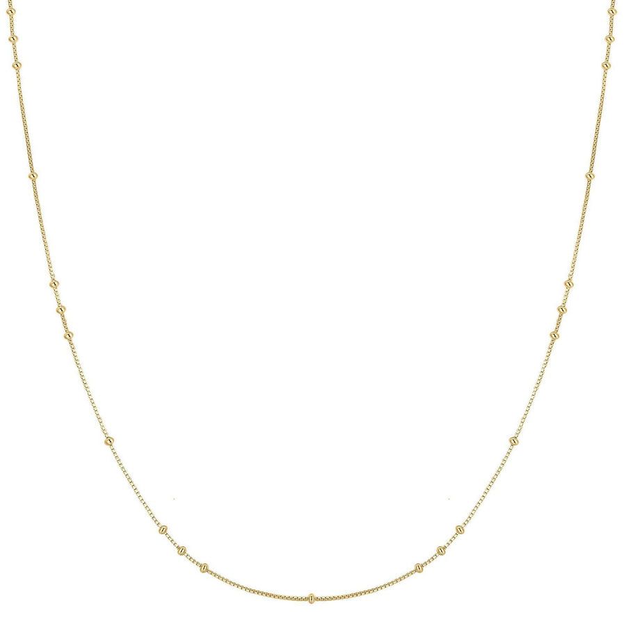 Gold Mini Bead Station Necklace N066-02G