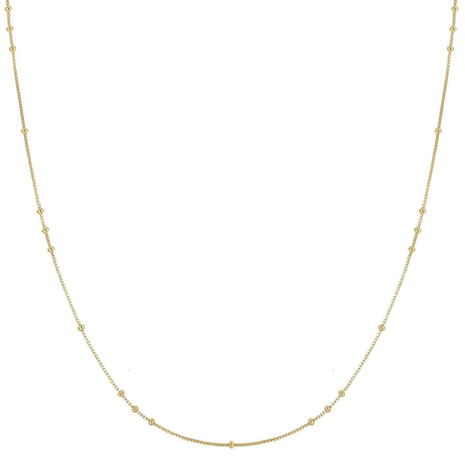 Gold Mini Bead Station Necklace N066-02G