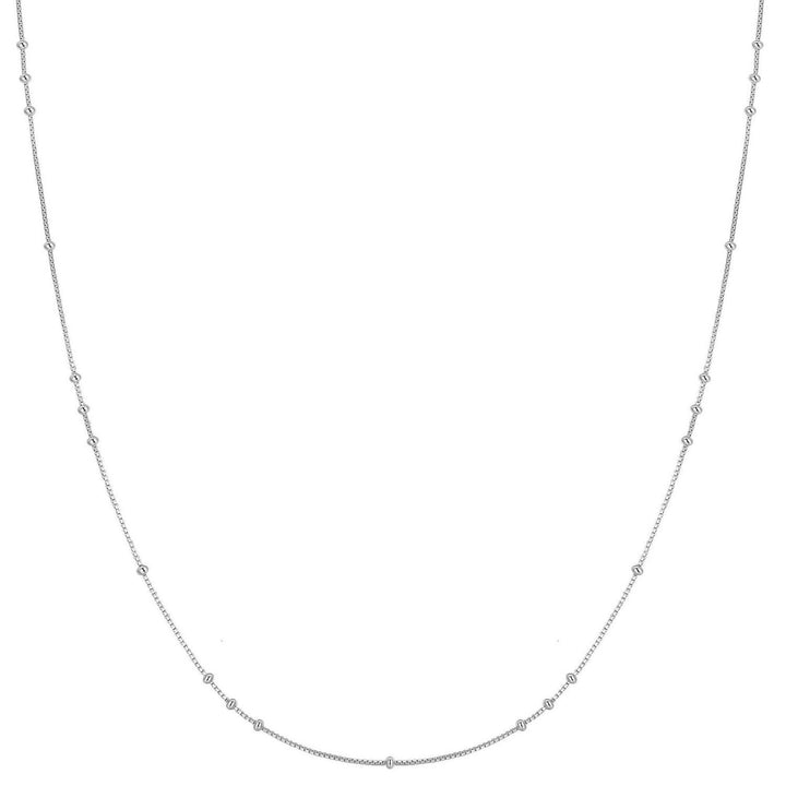 Silver Mini Bead Station Necklace N066-02H