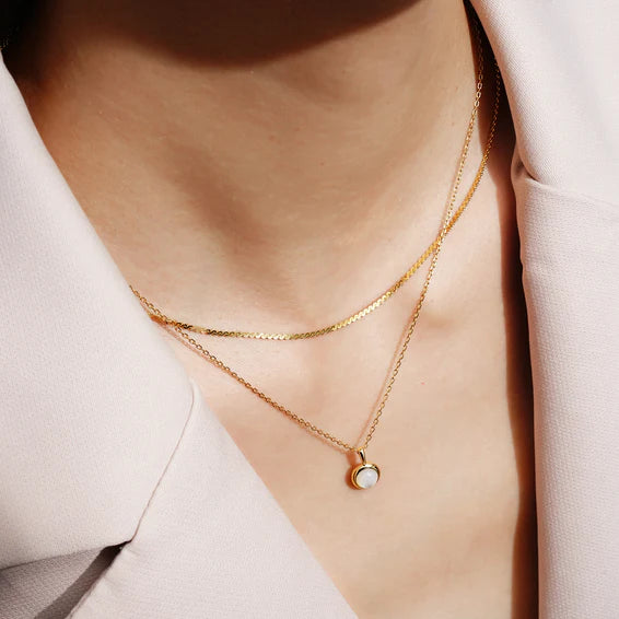 Gold Flat S Link Chain Necklace N068-01G