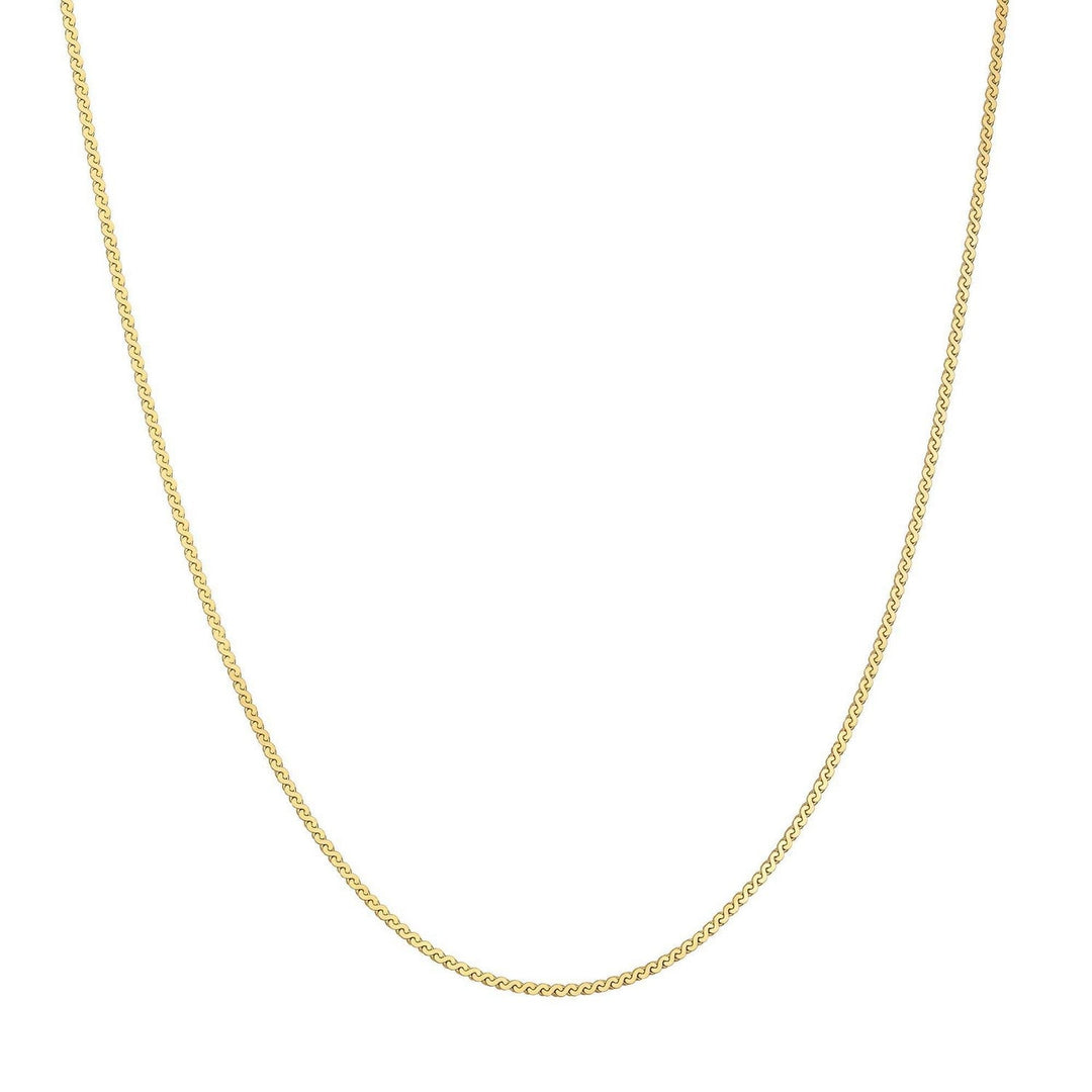 Gold Flat S Link Chain Necklace N068-01G