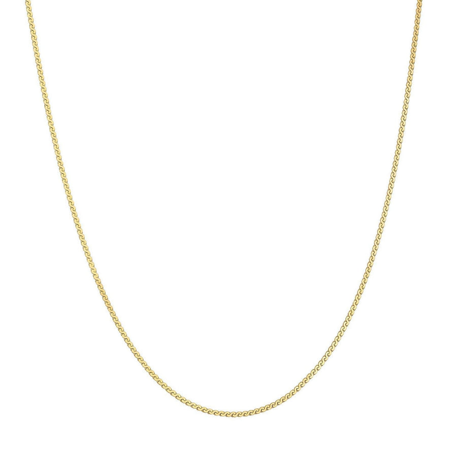 Gold Flat S Link Chain Necklace N068-01G