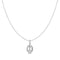 Silver Floral Oval Pendent Necklace N068-03H