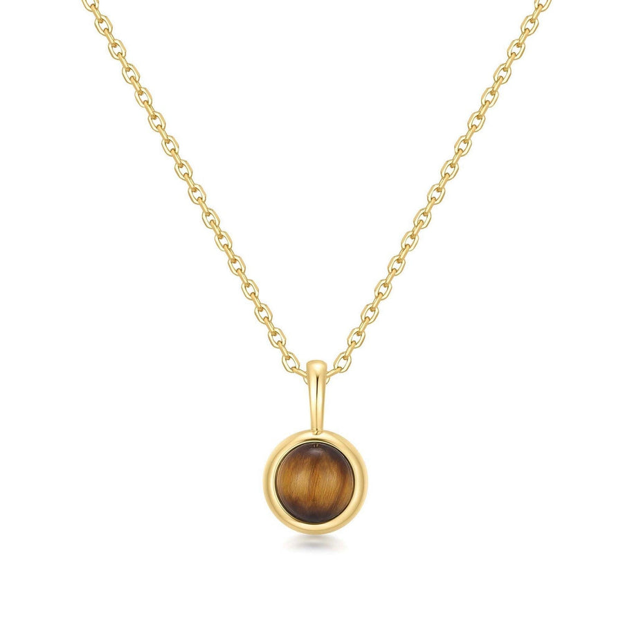 Gold Tiger Eye Pendant Necklace N068-04G-TE