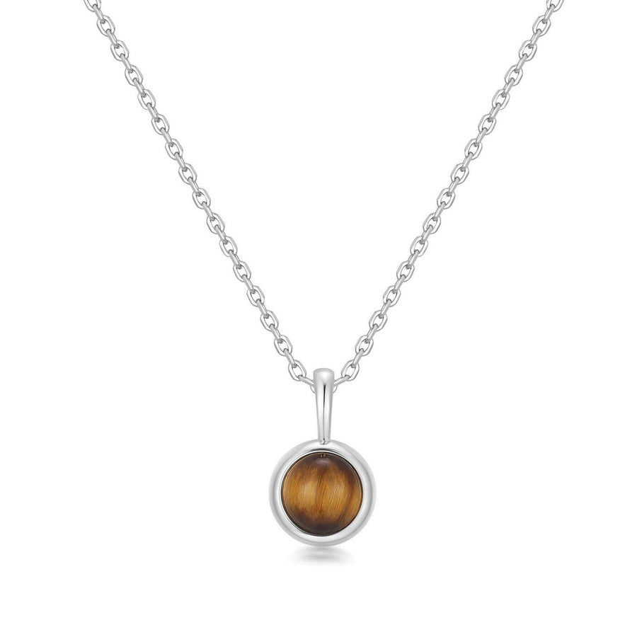 Silver Tiger Eye Pendant Necklace N068-04H-TE