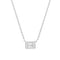 Silver Sparkling Bezel-Set Cube Necklace N069-01H
