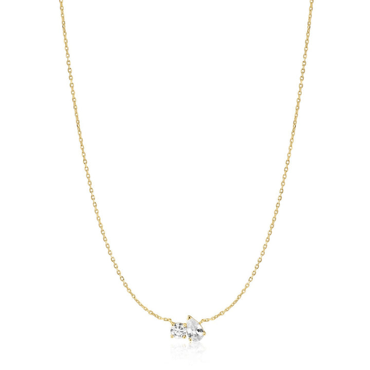 Gold Toi & Moi Necklace N071-02G