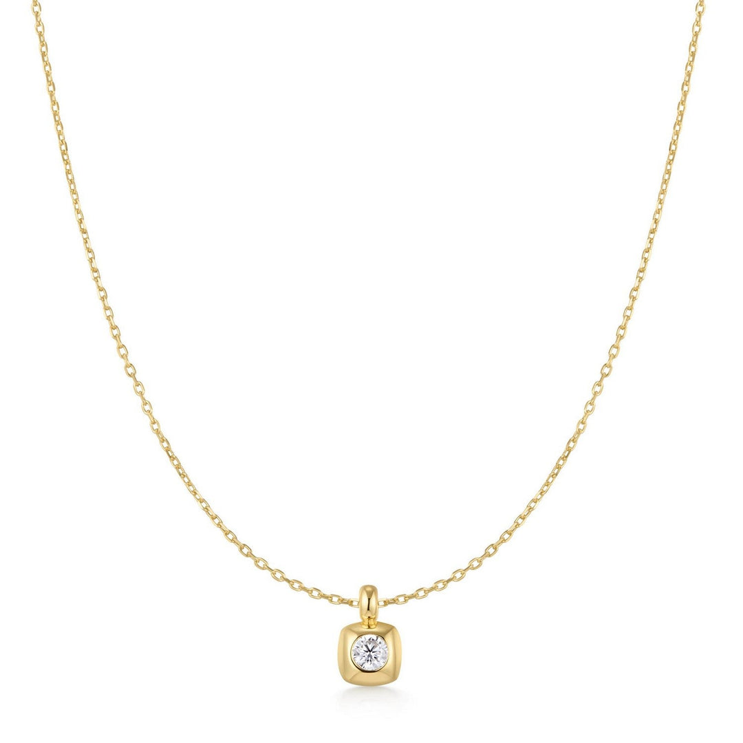 Ania Haie Gold Modern Bezel-Set Solitaire Necklace N072-01G