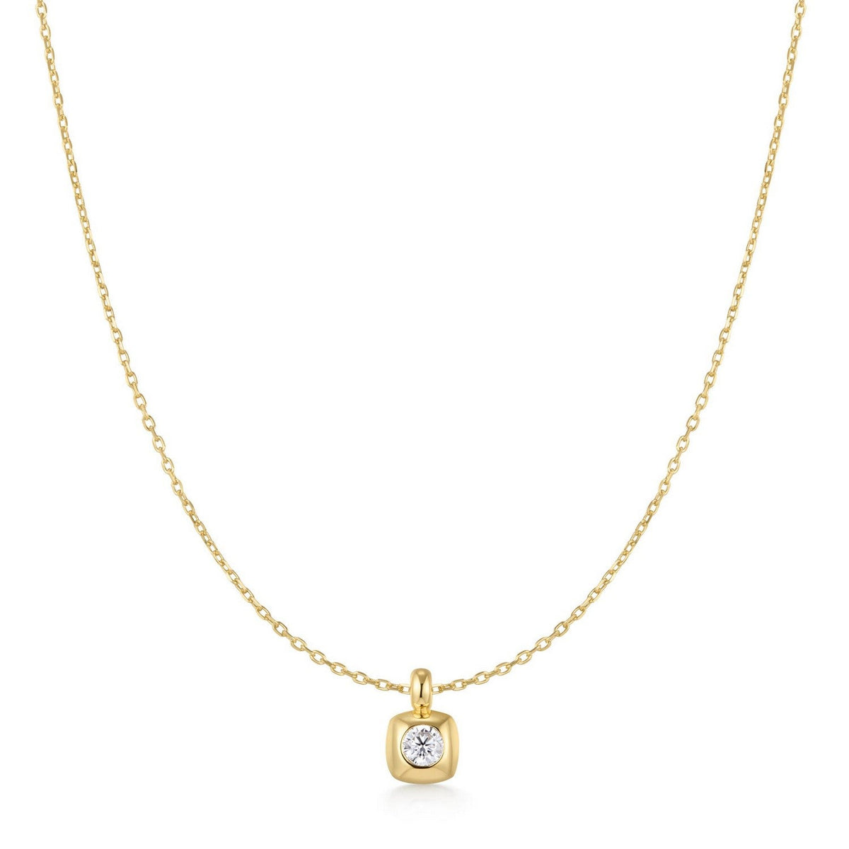 Ania Haie Gold Modern Bezel-Set Solitaire Necklace N072-01G