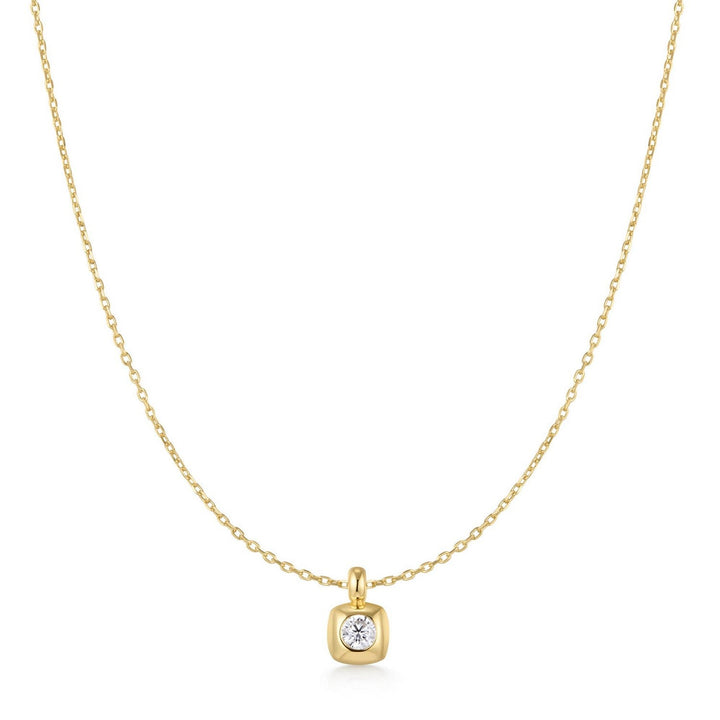Ania Haie Gold Modern Bezel-Set Solitaire Necklace N072-01G