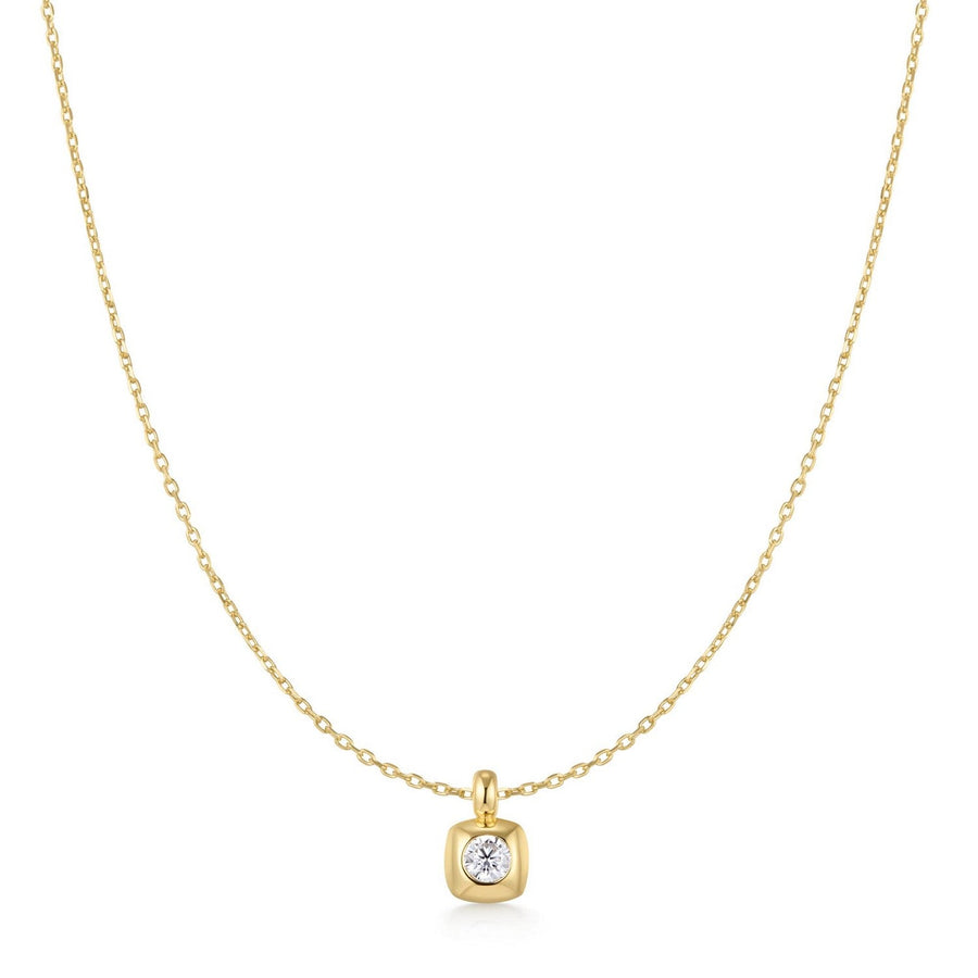 Ania Haie Gold Modern Bezel-Set Solitaire Necklace N072-01G