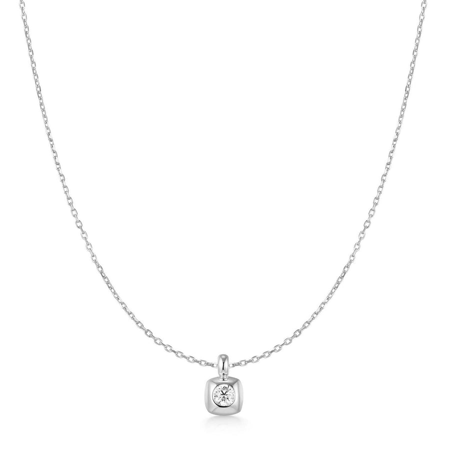 Ania Haie Silver Modern Bezel-Set Solitaire Necklace N072-01H