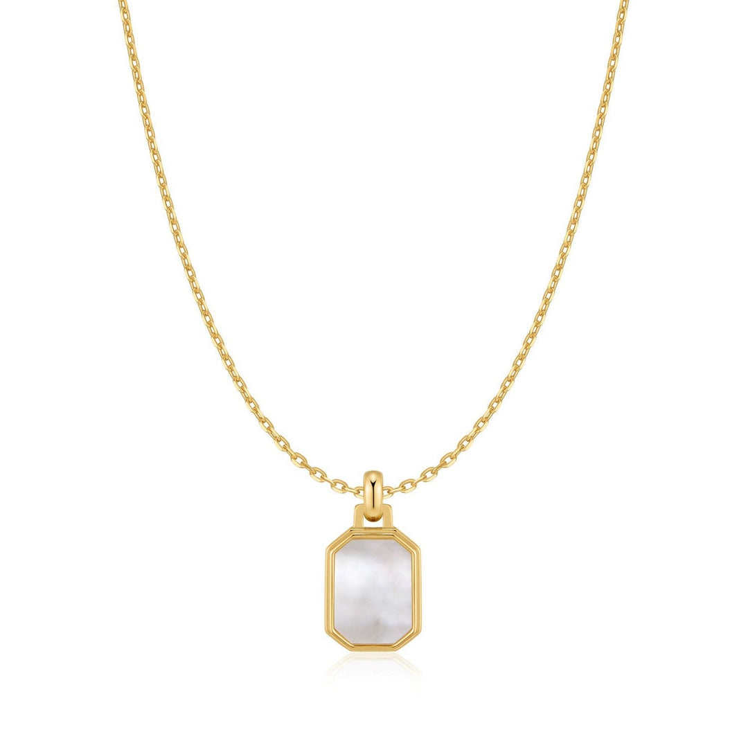 Ania Haie Gold Square Mother-Of-Pearl Necklace N072-02G