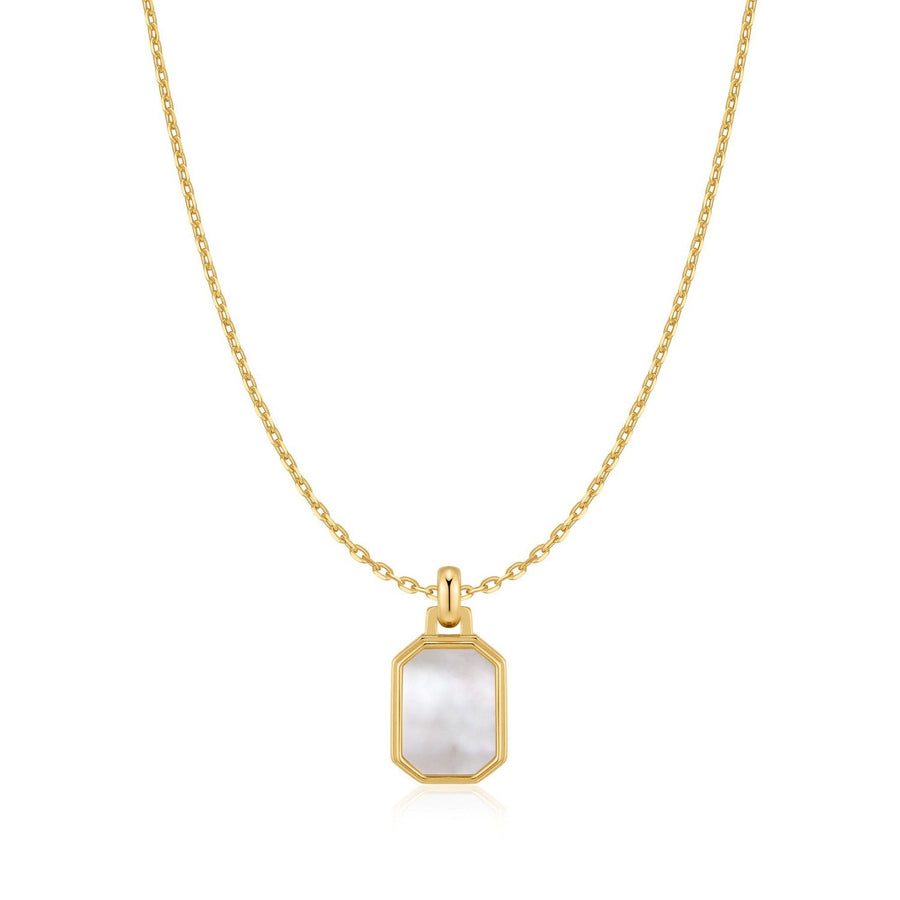 Ania Haie Gold Square Mother-Of-Pearl Necklace N072-02G